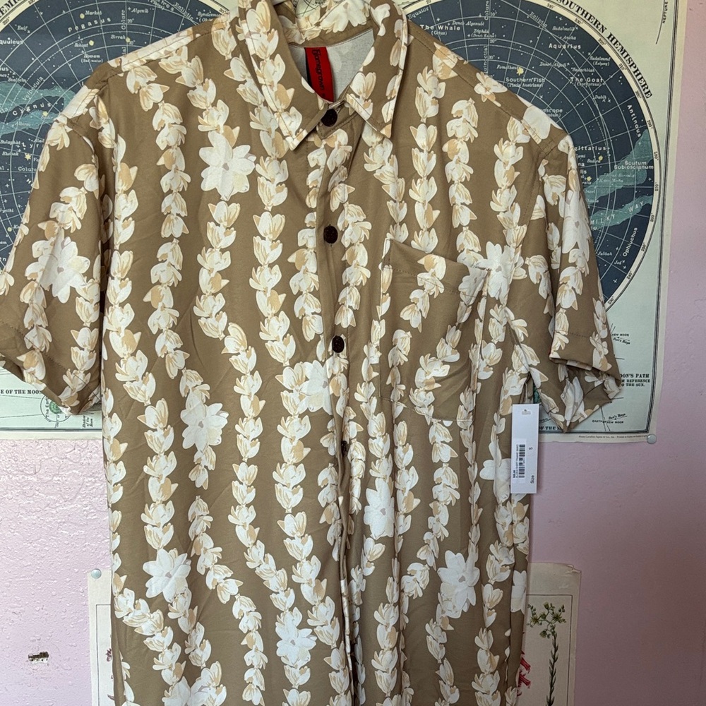 Floral Beige Men's Shirt